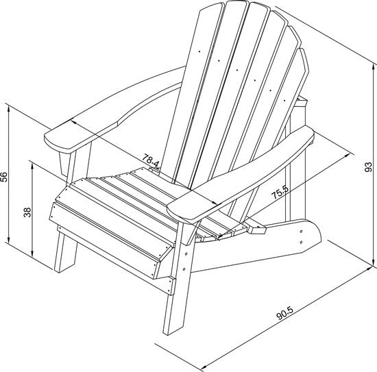 AXI Carmen Adirondack Stoel Bruin – Houten loungestoel met armleuningen – Hoge rugleuning - 90,5x78,4x93cm
