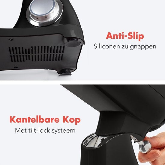 KitchenBrothers Keukenmachine - Keukenmixer met 6L RVS Mengkom - 1800W - Zwart