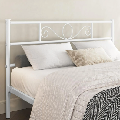 Yaheetech Metalen Bedframe - Wit - 206 x 142,5 x 88,5 cm - Matras 140 x 200 cm - Met Lattenbodem