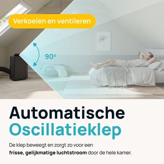 MOA Mobiele Airco - 12.000 BTU - Met Afstandbediening - Tot 35m² - Airconditioner met Ontvochtigingsfunctie - Raamafdichtingskit - Wit