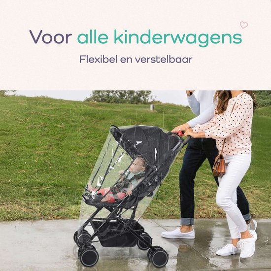 Qwali Regenhoes Kinderwagen Universeel - Wandelwagen - Regenhoes Buggy - Kinderwagen Accessoires