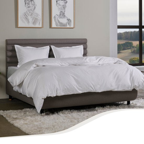 Home by TEMPUR - Dekbedovertrek - 260 x 240 cm - Wit & Katoensatijn - Strijkvrij & Drogerbestendig - Zijdezachte glans en luxe hotelkwaliteit