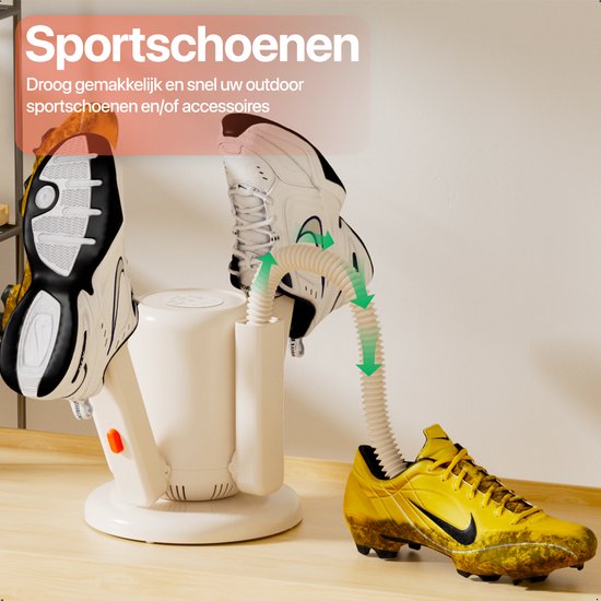 KRAFT Schoenendroger Pro XL - 2 Paar Schoenen Drogen - UV Sterilisatie - Rozenzout Geurverwijderaar - Schoenverfrisser - 2 Slangen voor Lange Schoenen - Schoendroger Laarzen