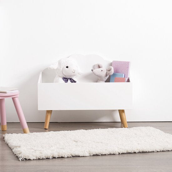 Sphera Houten Speelgoedkist - wit - 58x28x45 cm