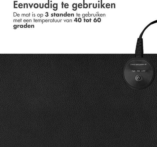 imoshion Verwarmde Bureau Onderlegger - 90 x 45 cm - 3 Standen - 40 tot 60 Graden - Verwarmde Muismat XXL - Bureau Accessoires - Antislip Muismat XXL - Zwart
