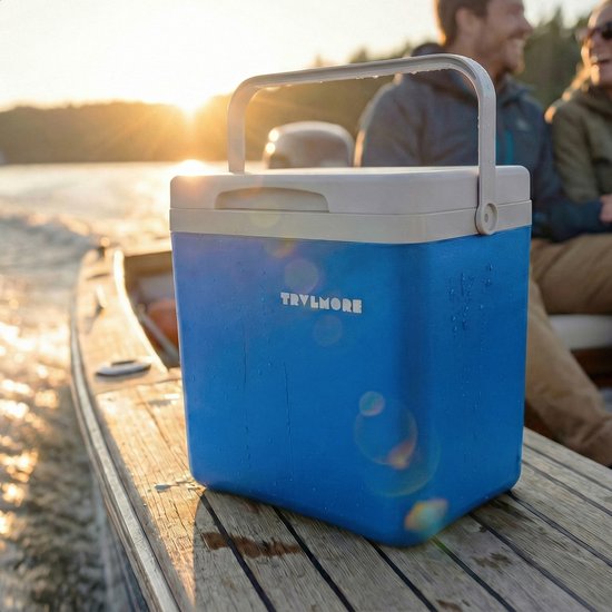 TRVLMORE Koelbox 14L - 47 Uur Koeling - Frigobox - Inclusief Koelelement - Koelbox Klein - Blauw