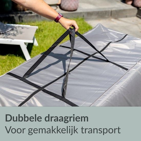 Chefarone Beschermhoes Tuinkussens - Extra groot 60x175 cm - Opberghoes Tuinmeubels, Loungeset en Ligbed - Kussentas voor Loungekussens - Tuinkussenhoes Waterdicht - Weerbestendig - UV-bescherming - Grijs