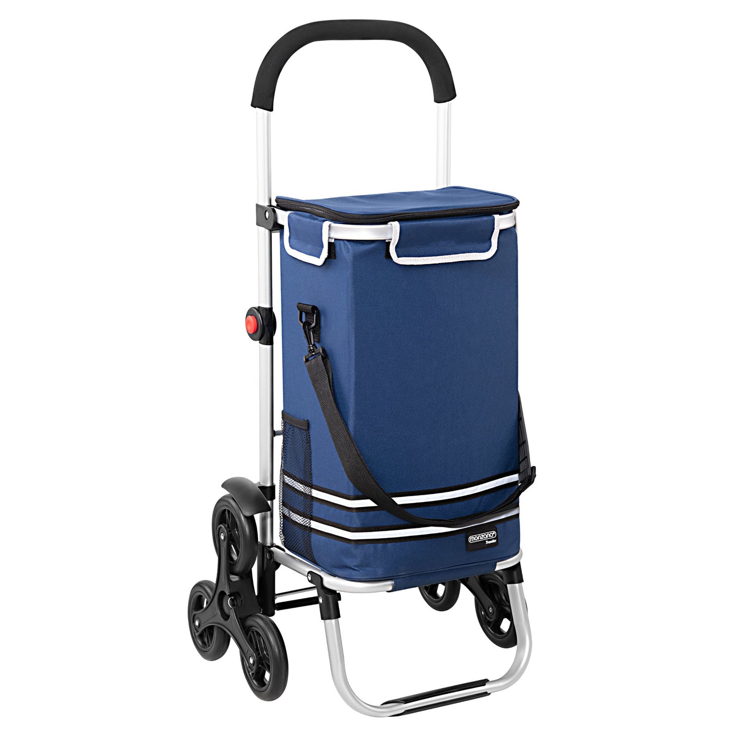 Monzana 2in1 Boodschappentrolley 30kg Inklapbaar Afneembare Tas 6 wielen Blauw