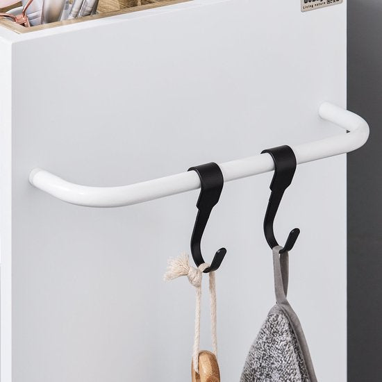 SoBuy BZR159-W Waskast - Witte Badkamermeubel met Opbergvakken