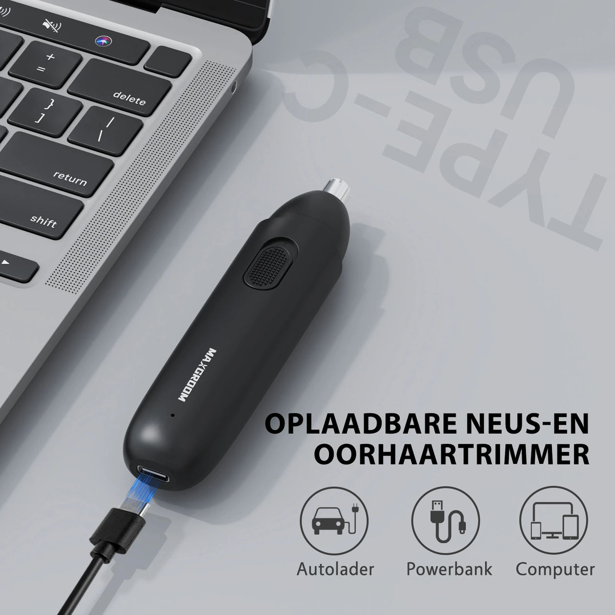 MAXGROOM oplaadbare neus- en oorhaartrimmer