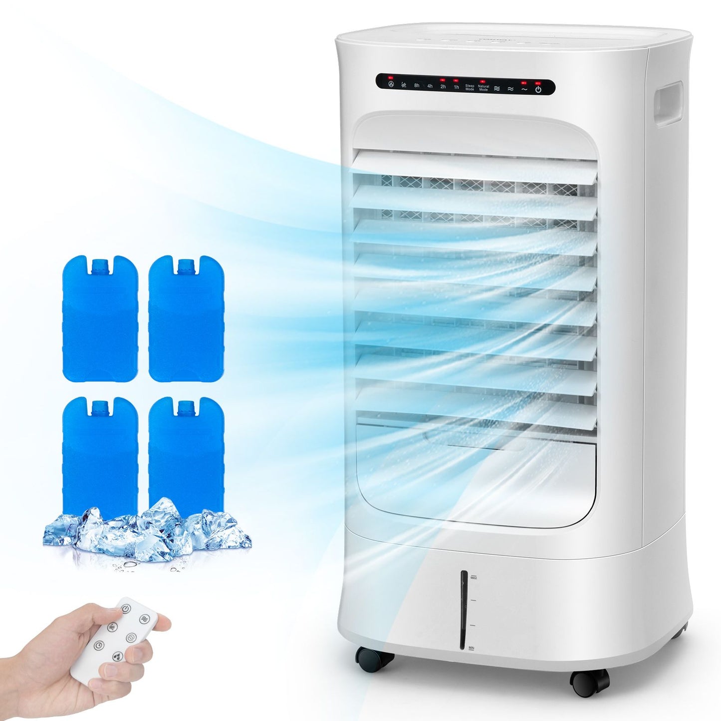 Coast 3-in-1 Mobiele Luchtkoeler Ventilator & Luchtbevochtiger 10L Watertank - 39x33x74cm  - Wit