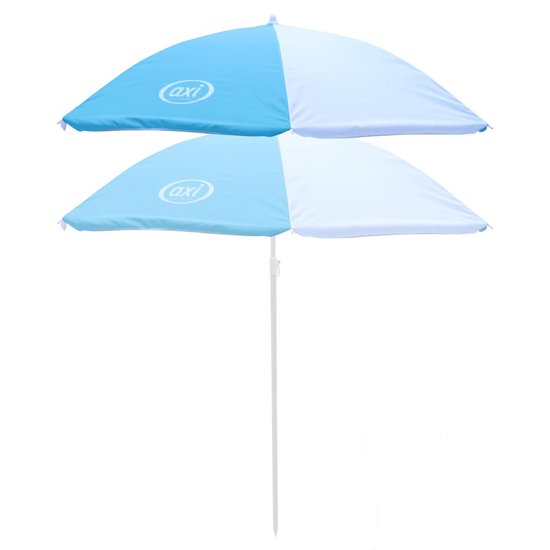AXI Parasol ⌀125 cm - Blauw/wit - Verstelbare hoogte van 110 tot 175 cm