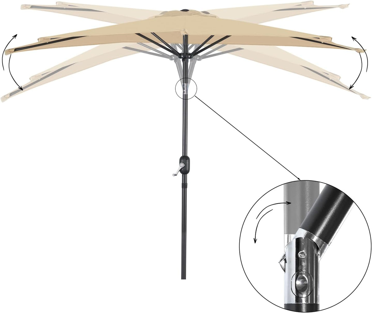 Angel Living Balkonparasol - Halfrond - 245 x 122 cm - Beige