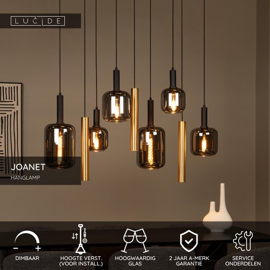 Lucide JOANET - Hanglamp - 2xE27 - Messing