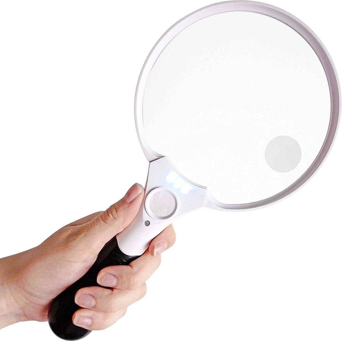 SafeLife Vergrootglas met verlichting – 3 x LED – 2x 4x 25x – Leesloep voor ouderen - Loeplamp met led verlichting - Vergrootglas voor volwassenen