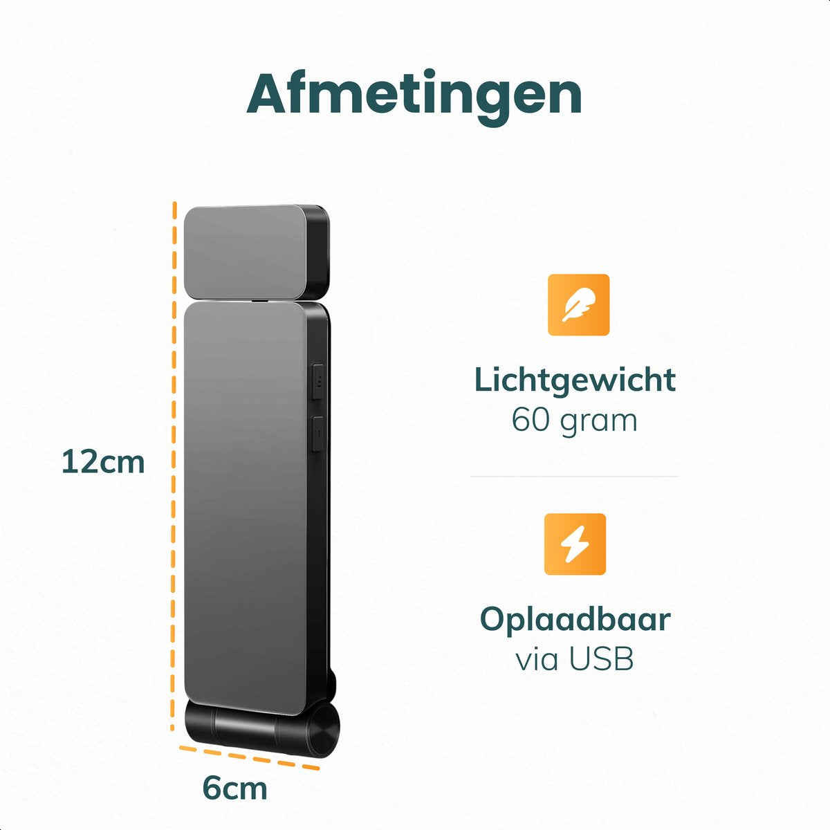 Skoov LED leeslampje met klem - zwart - 3,6 x 1,4 x 11,5 cm - 80 uur leesplezier - dimbaar - USB-C oplaadbaar