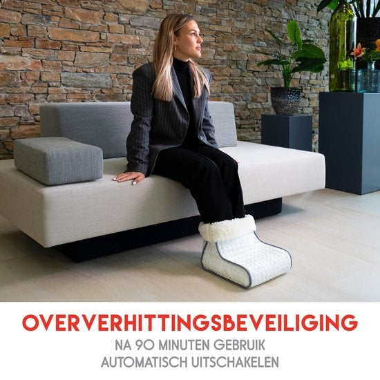 alpina Elektrische Voetenwarmer - Binnenhoes Wasbaar - Overhittebeveiliging - 3 Standen - Wit
