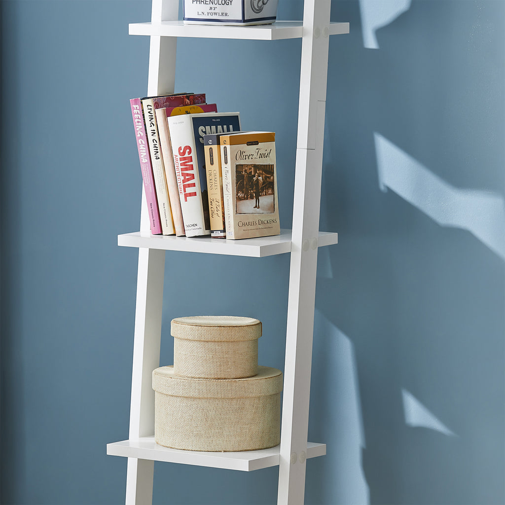 SoBuy Ladderrek FRG15-W - Wit - 4 Planken - 33 x 23 x 180 cm