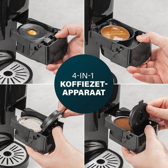 Princess 249450 Multi Capsule Filter-koffiezetapparaat - Staal 4-in-1 - Geschikt voor meerdere koffiesoorten