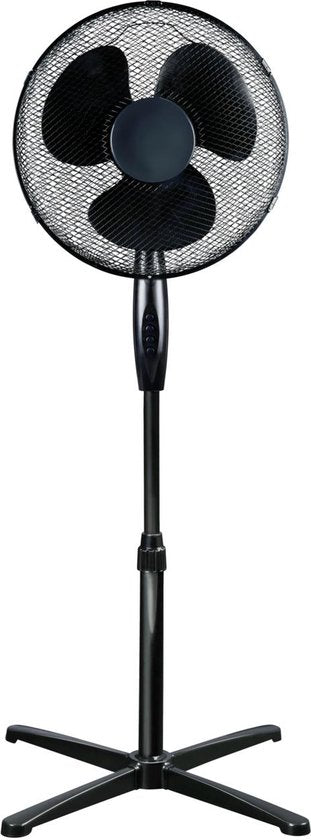 Lifetime Air Statiefventilator 45W - Ventilator in Hoogte Verstelbaar 102,5 tot 125 cm - Staande Ventilator met 3 Snelheden - Kantelbaar en Oscillerend - Zwart