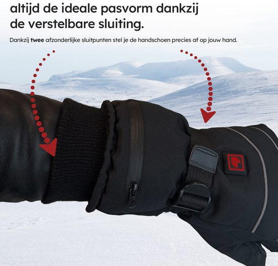 Verwarmde Handschoenen – Pro L – 3 standen – Elektrische Handschoenen – Water- en Windafstotend – Verwarmde Handschoenen Oplaadbaar – Zwart – Saaf Comfort