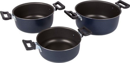 Bo-Camp - Pannenset - Rondo - 3-Delig - Carbonstaal