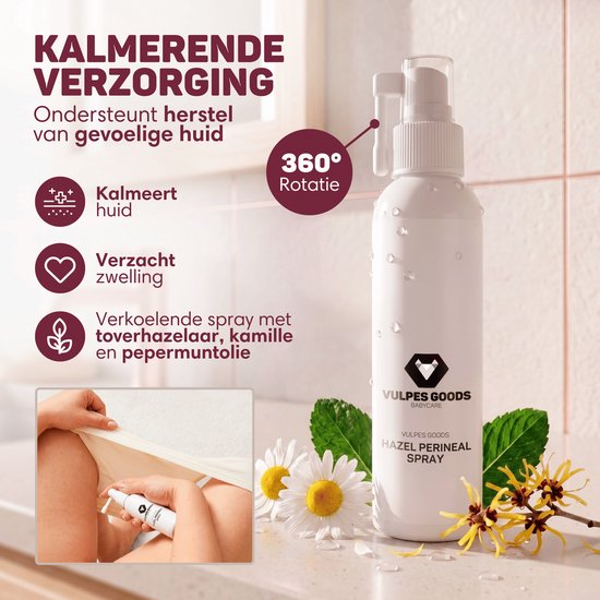 Vulpes Goods®BabyCare - Kraampakket voor Herstel na Bevalling - Peri-fles, Witch Hazel Spray, Hazel Liners, Kraam Ondergoed & Cooling Pads - Kraamcadeau voor Mama - Kraam Kit - Postpartum Box - Vaginale Douche - Incl. Schoudertas