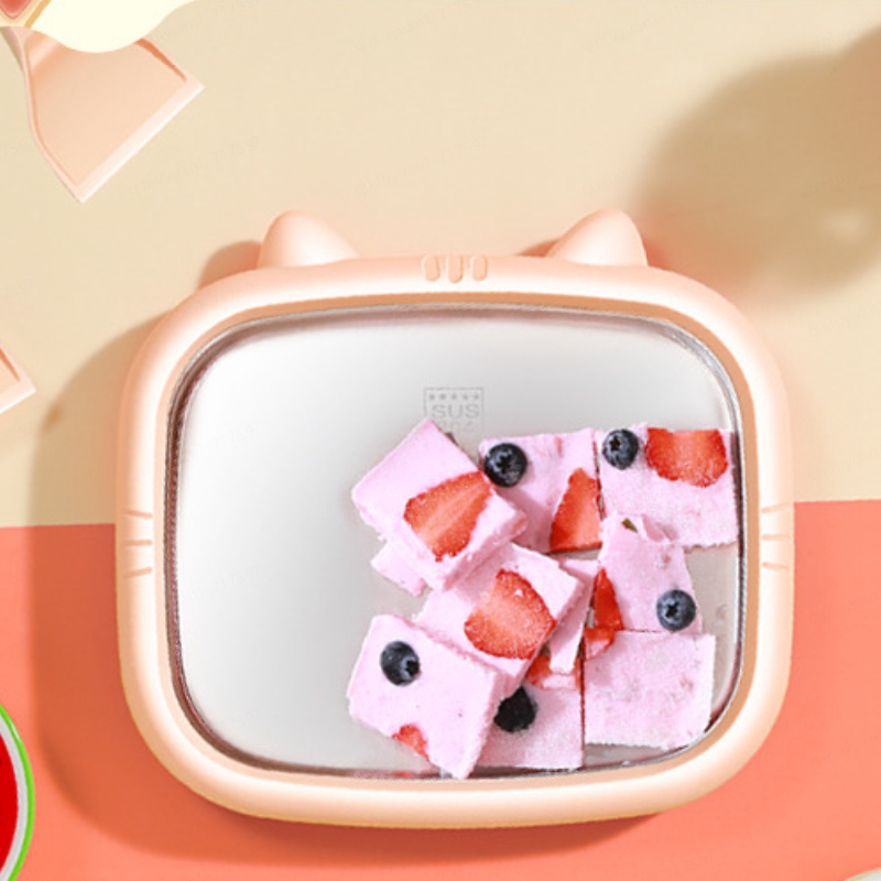 Royalstar IJsmachine IJsrolplaat Bevroren Yoghurt en Fruit 304 Roestvrijstalen Ijsbak IJsmaker Oranje IJsmaker Oranje