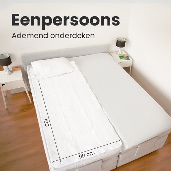 Auronic Elektrische Onderdeken XL - 190x90 cm - 1 Persoons - 3 Warmtestanden - Hoeslaken met Elastieke Banden - Verwarmingsdeken - Wit