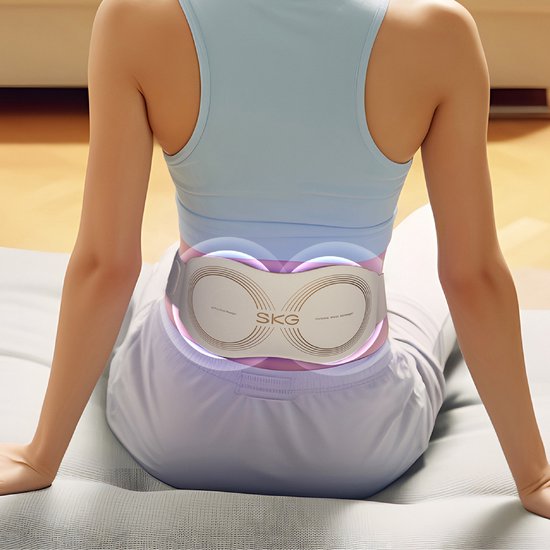 SKG – Draadloze Taille- & Rugmassager – Met warmtefunctie – W7-Pro – Goude kleur