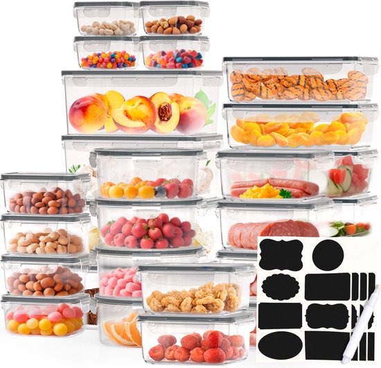 Avalo Vershoudbakjes - Meal Prep Bakjes - Plastic Diepvries Bakjes - Met Deksel - 30 Delige set - BPA Vrije Magnetronbakjes