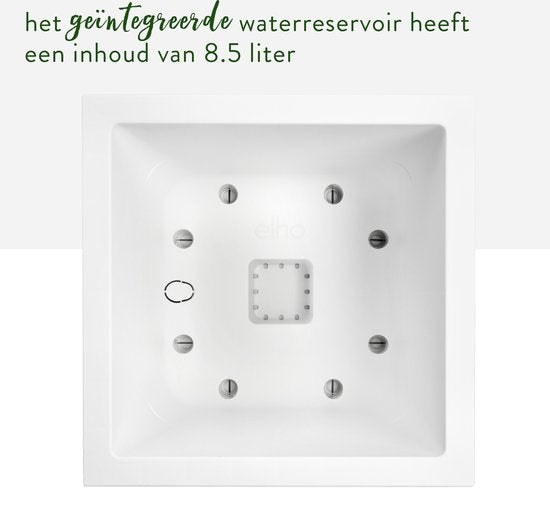 Elho Vivo Next Vierkant 40 - Plantenbak voor Binnen & Buiten - 100% Gerecycled Plastic - L 39.0 x H 37.9 cm - Wit