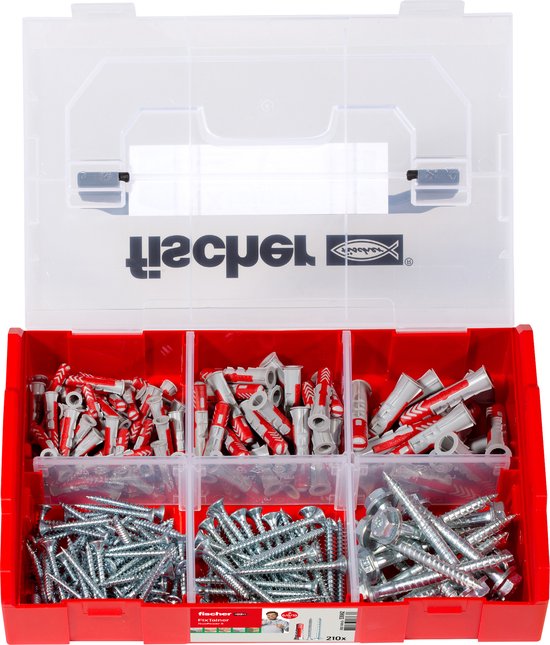 Fischer FixTainer DuoPower pluggen met schroeven