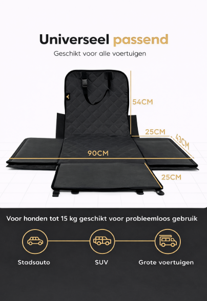 Hondenautostoeltje voor kleine en middelgrote honden incl. veiligheidsgordel - auto hondenstoel waterdicht en stabiel voor achterbank en voorstoel - hondenautostoel, hond passagiersstoel, autostoel voor honden