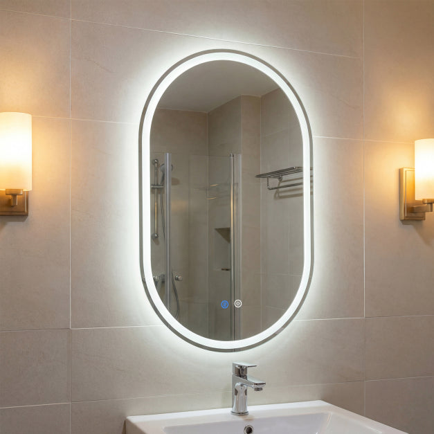 Coast LED Badkamerspiegel – 80 x 50 cm – Dimbaar – Anti-condens – Zilver
