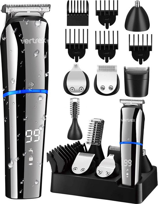 Vertrex 6 in 1 Baardtrimmer Pro+ Bodygroomer Mannen - Neustrimmer - Tondeuse - Scheerapparaat - Trimmer Baard en Lichaam