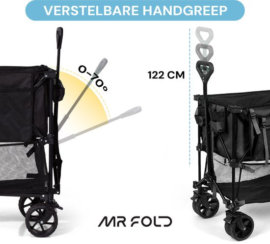 Mr. Fold Bolderkar XXL - opvouwbaar - 600L - 300KG - Groen - all-terrain wielen