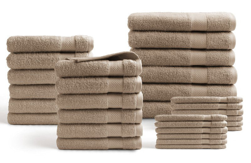 DoubleDry Badtextiel Set - 30-delig - 500 g/m² - Taupe