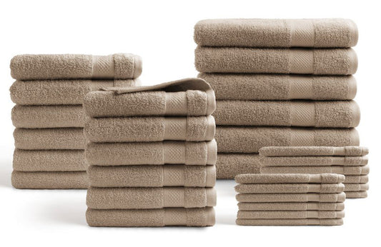 DoubleDry Badtextiel Set - 30-delig - 500 g/m² - Taupe