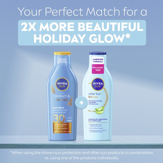 NIVEA SUN Aftersun Bronze Hydraterende Lotion - Hydrateert, kalmeert en bruint - Met Aloë Vera en Pro-melanine Extract - 200 ml