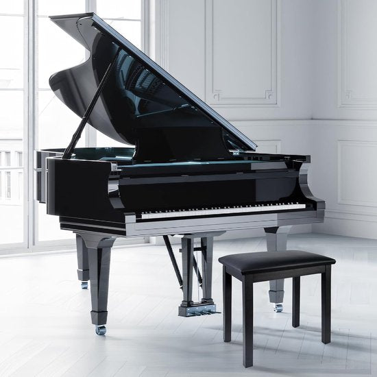 Finesse Pianokruk - Staal - met Kussen - Pianobank - Pianostoel - Zwart