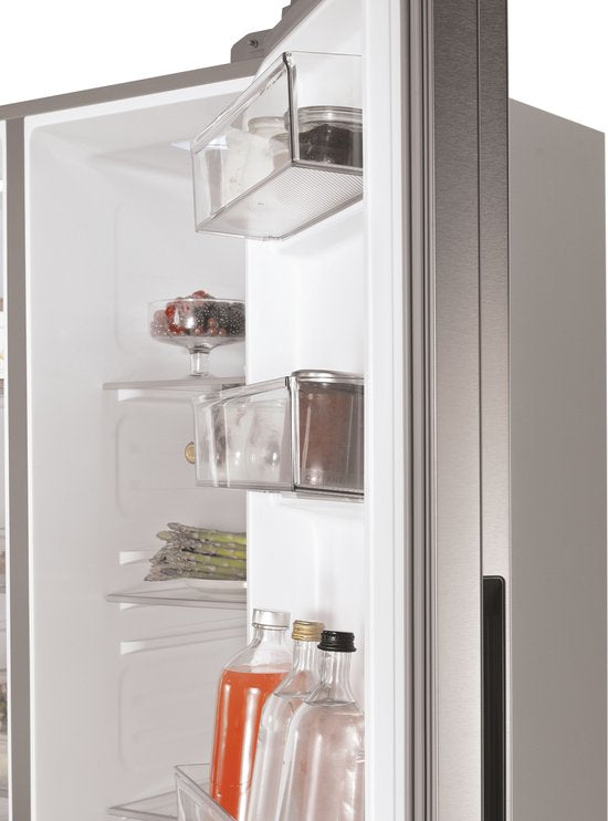 Haier HSW59F18DNMM - Amerikaanse koelkast - 615L - 90 cm - Total No Frost - Energieklasse D - Vochtigheidsregeling voor verser voedsel - Inox Look - 10 Jaar Garantie op onderdelen