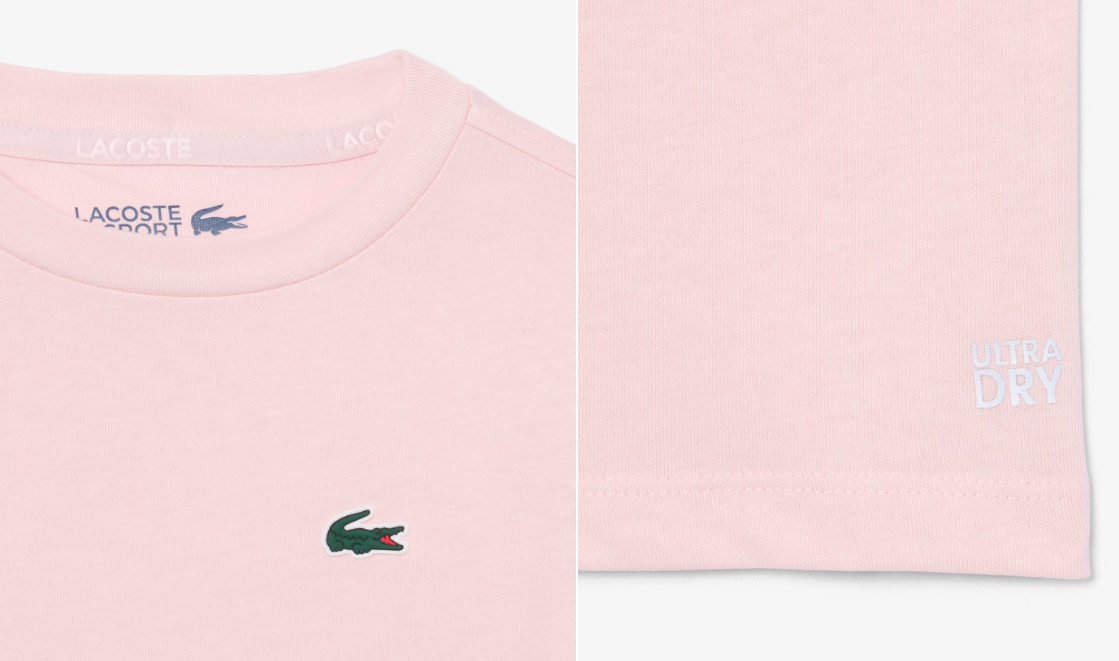 Lacoste Ultra Dry Sport T-shirt Kids - Lichtroze - Regular Fit, Transpiratie-Afvoerend