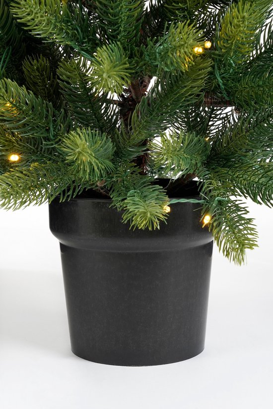 Black Box Trees Nagoya Kerstboom en Kerstkrans Set - 2 Kunstkerstbomen en 1 Krans met LED Verlichting - H90 x Ø45 cm - Groen