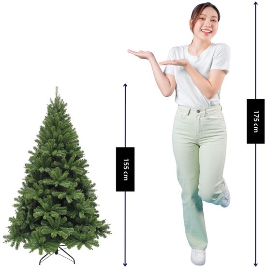 Triumph Tree Forrester - Kerstboom met Zachte PVC-Naalden - Kerstversiering met Kleurgecodeerde Takken - Kunstboom met Natuurlijke Gelaagdheid - H155 x Ø102 cm - Groen