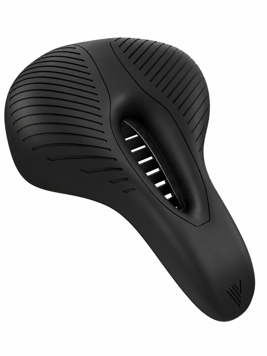 MIVELO - Fietszadel Trekking - 26,5 x 18,5 cm - Zwart & Kunstleer - Waterdicht - Traagschuim & Ergonomisch - Voor E-bike & Toerfiets