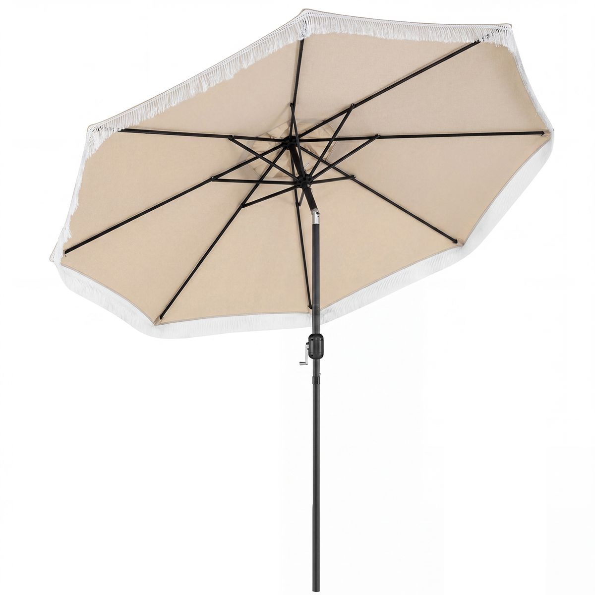 Coast parasol met slinger en kantelfunctie - 270 cm diameter - stevige metalen ribben - beige