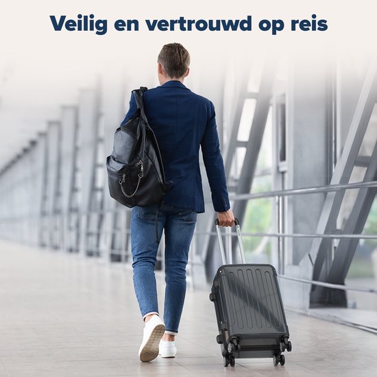TRVLMORE Handbagage Koffer - 45L - TSA Cijferslot - Lichtgewicht - Uitbreidbaar - Trolley - 54x36x22cm - Donkergrijs