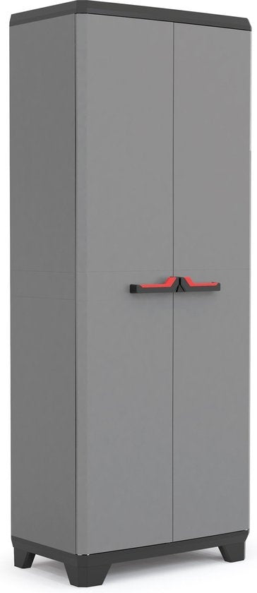 Keter Stilo Multipurpose Hoge kast - 3 halve planken - 68x39x173 cm - Donkergrijs/zwart