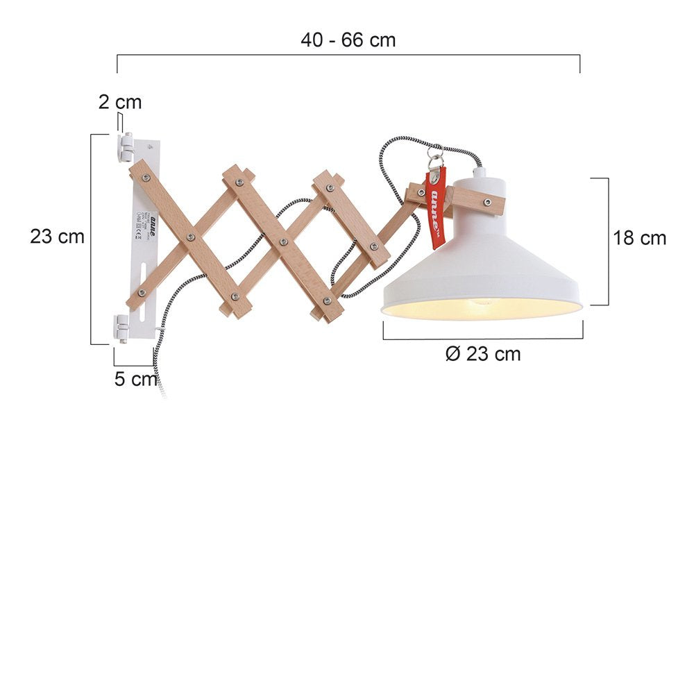 Wandlamp Anne Lighting Woody - Wit